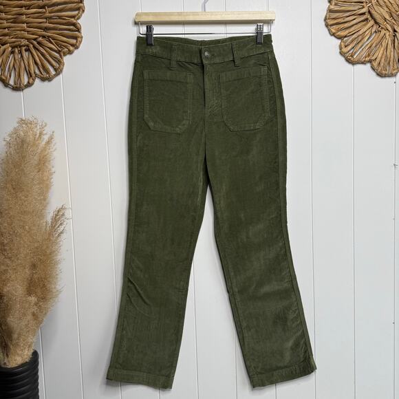 Free People corduroy pants velvet pants flare high rise cropped cotton 4 - Picture 2 of 7